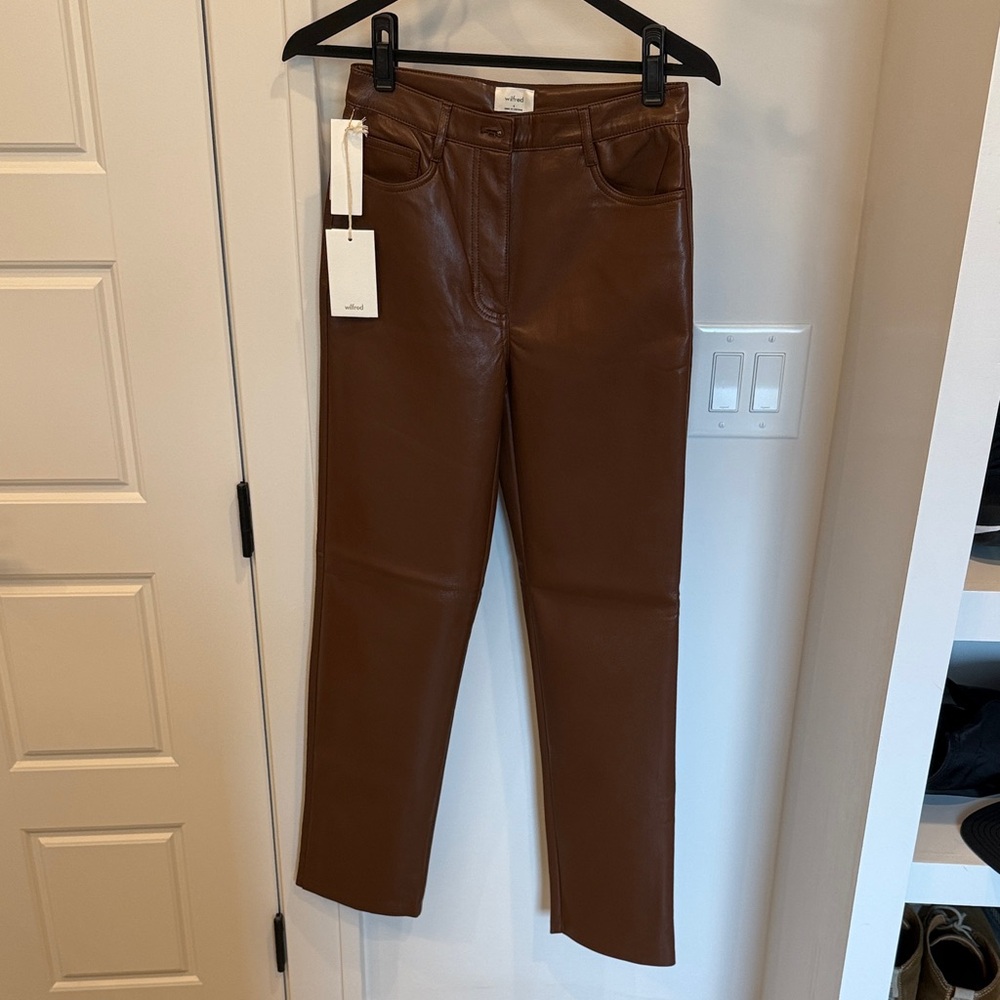 NEW with tags! Aritizia Wilfred leather pants, size 4